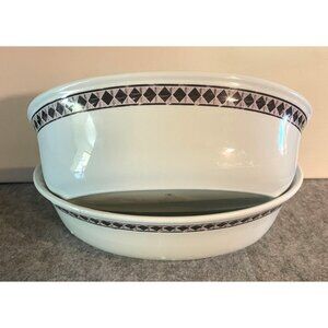 2 Lenox Casual Images Diamond Ring Pattern Oval Bowls  10 x 6.75"  # 1885